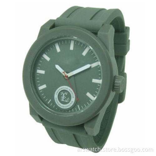 Promotional plastic watch for unisex, silicone bandNew